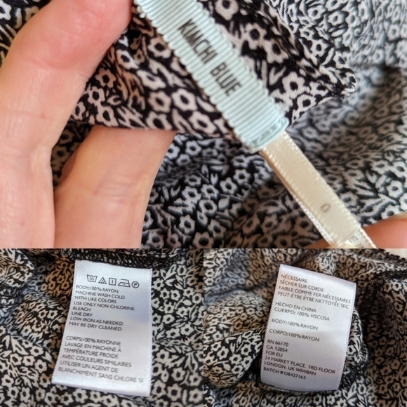 UO KIMCHI BLUE ditsy floral romper one piece outfit xs 0 black white - Picture 10 of 16